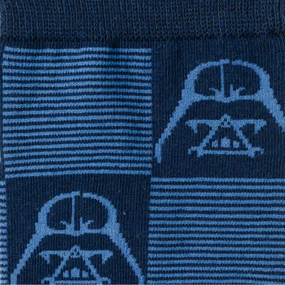 Star Wars Darth Vader Calcetines a Cuadros Azul Marino y Negro con Pin de Solapa del Emblema Imperial Set de Regalo