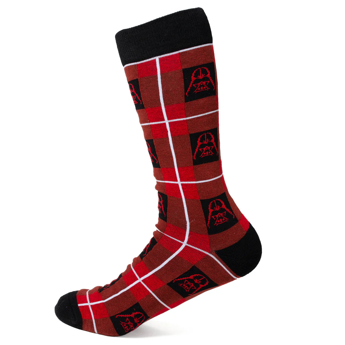 Star Wars Darth Vader Black and Red Plaid Dress Socks and Imperial Crest Lapel Pin Gift Set - My Men's Shop