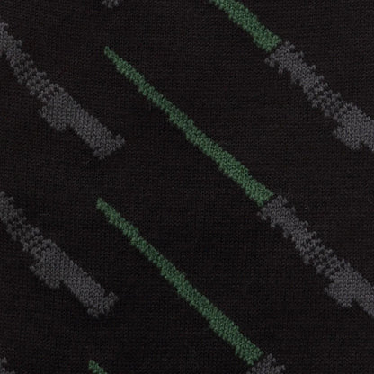 Calcetines negros de vestir con patrón de SABLE LÁSER de Star Wars verde y rojo con set de regalo de pin de solapa del emblema Jedi