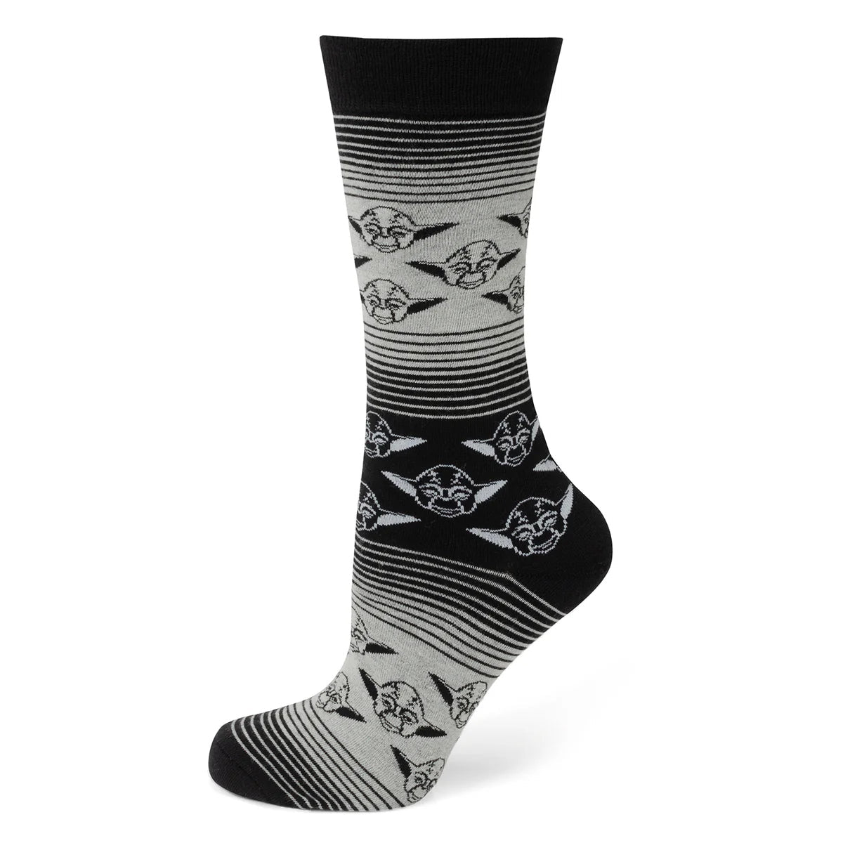Calcetines de vestir Star Wars Yoda con patrón degradado en gris y negro con pin de solapa del emblema Jedi