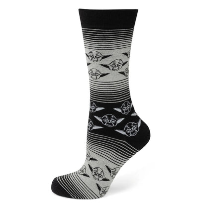 Calcetines de vestir Star Wars Yoda con patrón degradado en gris y negro con pin de solapa del emblema Jedi
