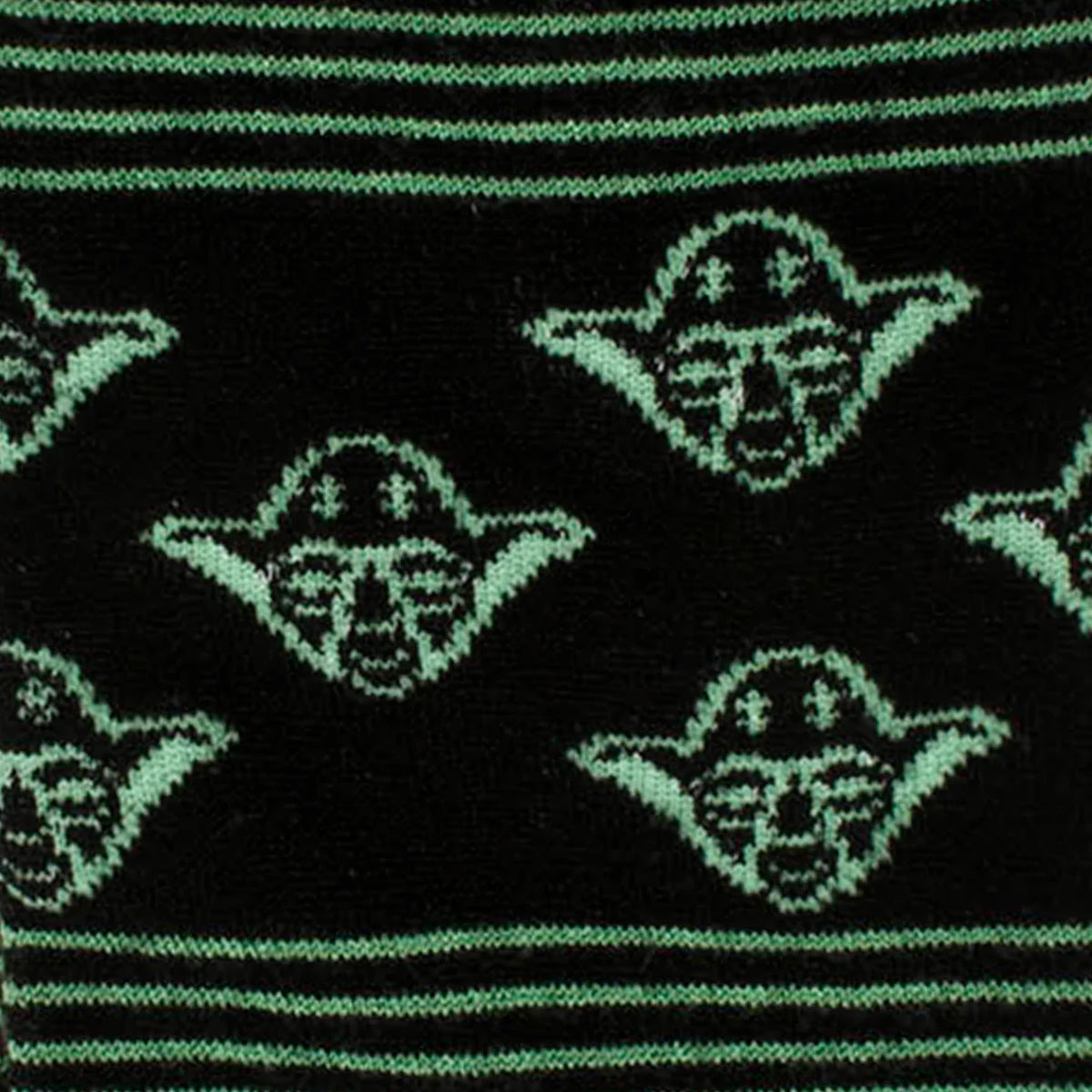 Calcetines de vestir con patrón degradado verde y negro de Yoda de Star Wars con pin de solapa del emblema Jedi