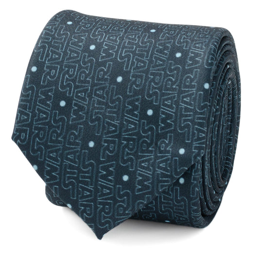 Corbata azul con el logo de Star Wars