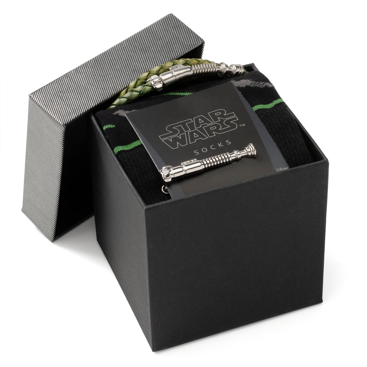 Star Wars Luke Skywalker LIGHTSABER Bracelet, Tie Clip, and Dress Socks Gift Set - My Men's Shop