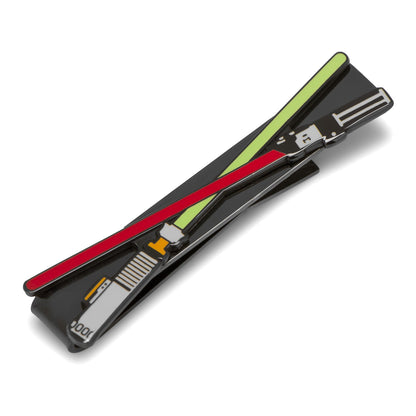 Star Wars Darth Vader and Luke Skywalker LIGHTSABER Battle Tie Bar