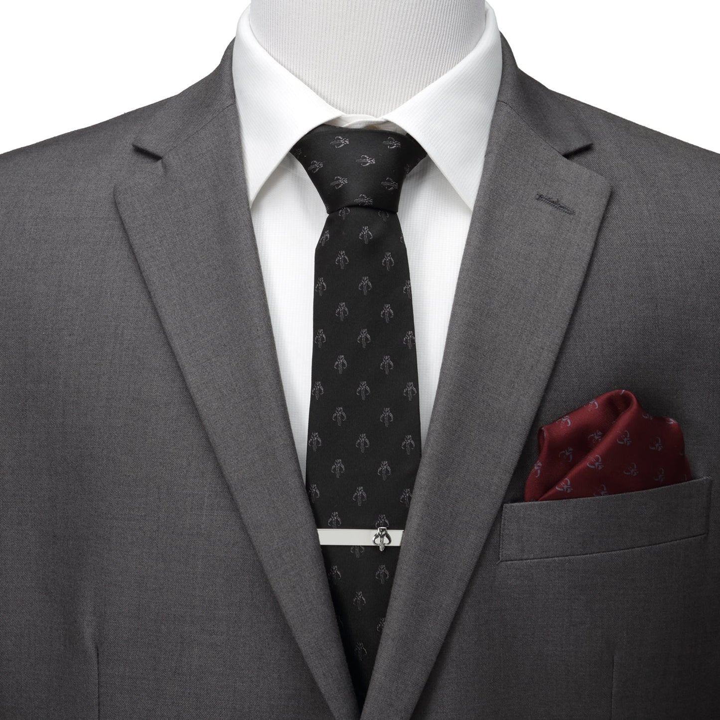 Star Wars Mandalorian Mythosaur Black Silk Tie - My Men's Shop