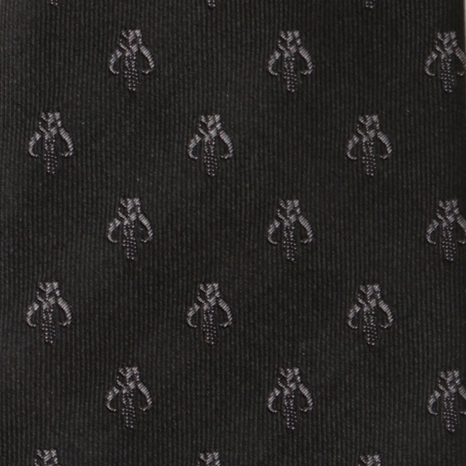 Star Wars Mandalorian Mythosaur Black Silk Tie - My Men's Shop