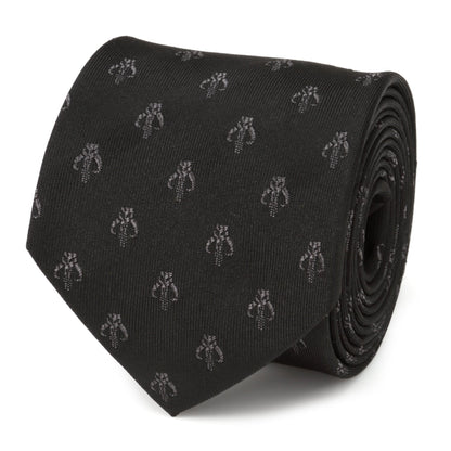 Star Wars Mandalorian Mythosaur Black Silk Tie - My Men's Shop