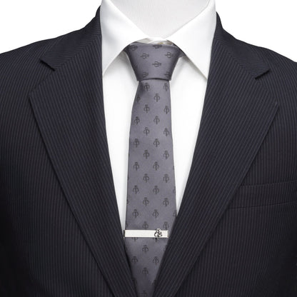 Star Wars Mandalorian Mythosaur Gray Tie, Red Pocket Square, Cufflinks, and Tie Bar Gift Set - My Men's Shop