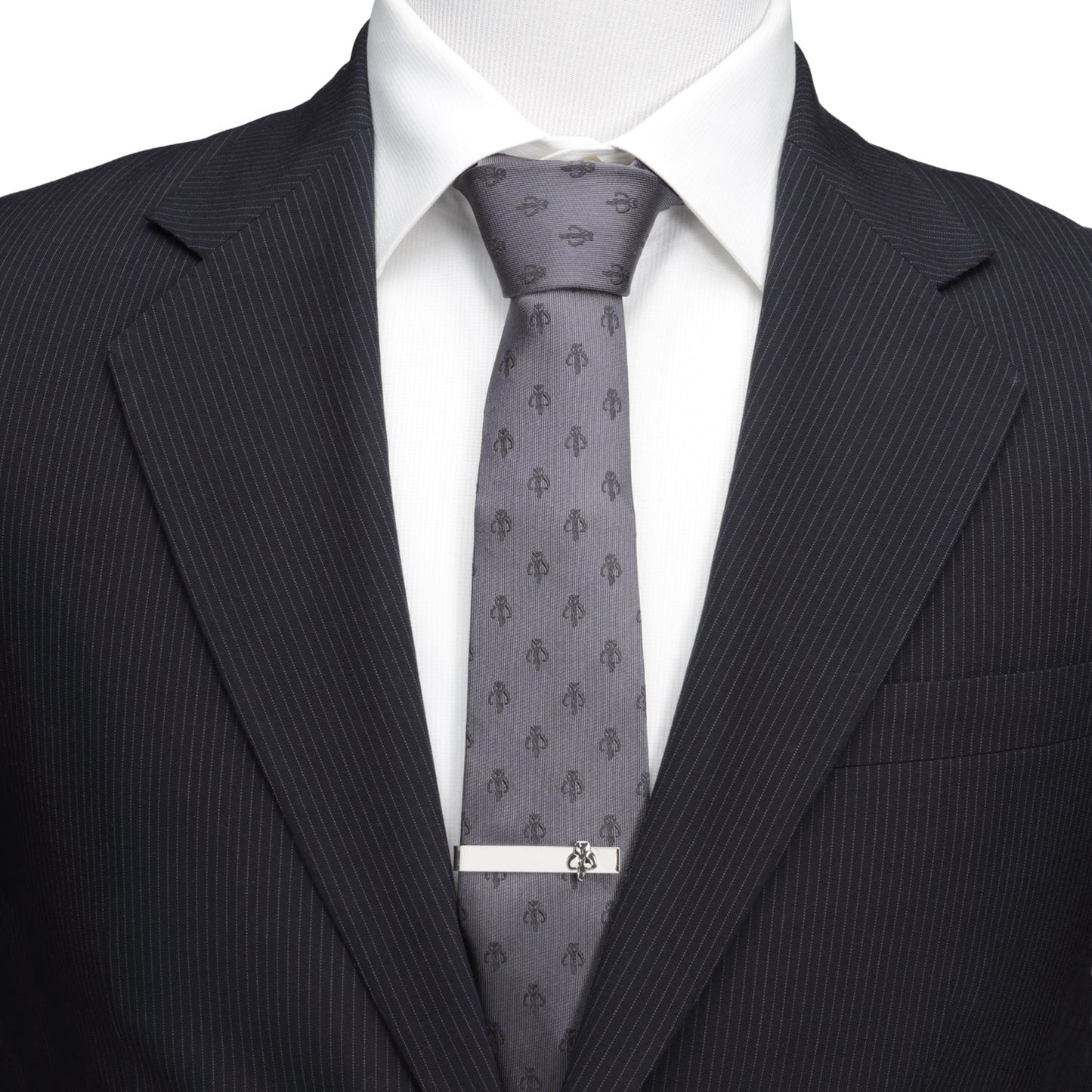 Star Wars Mandalorian Mythosaur Gray Silk Tie - My Men's Shop