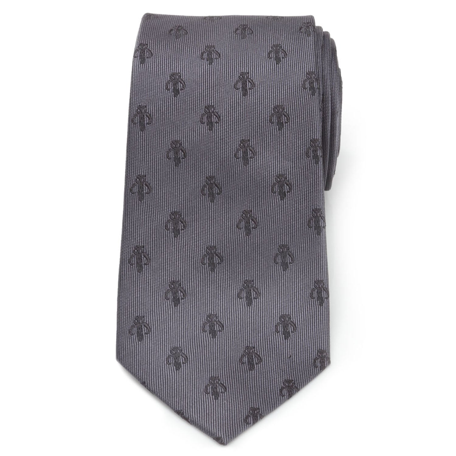Star Wars Mandalorian Mythosaur Gray Silk Tie - My Men's Shop