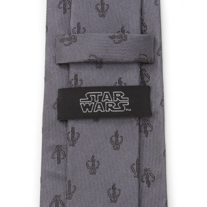 Star Wars Mandalorian Mythosaur Gray Silk Tie - My Men's Shop