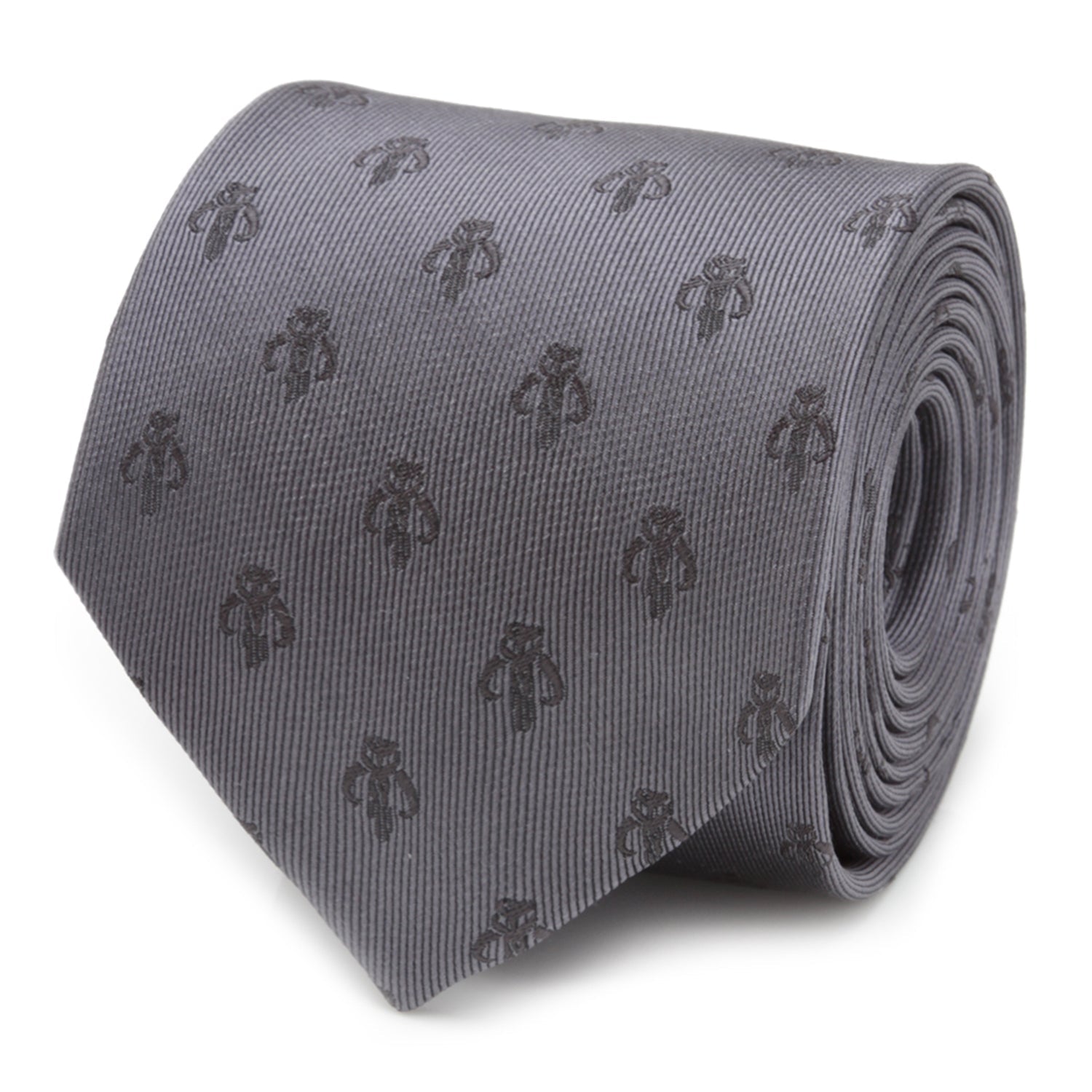 Star Wars Mandalorian Mythosaur Gray Silk Tie - My Men's Shop