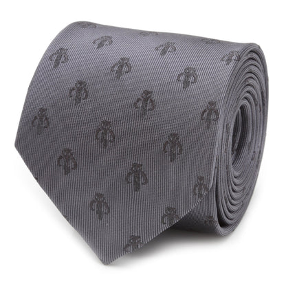 Star Wars Mandalorian Mythosaur Gray Silk Tie - My Men's Shop