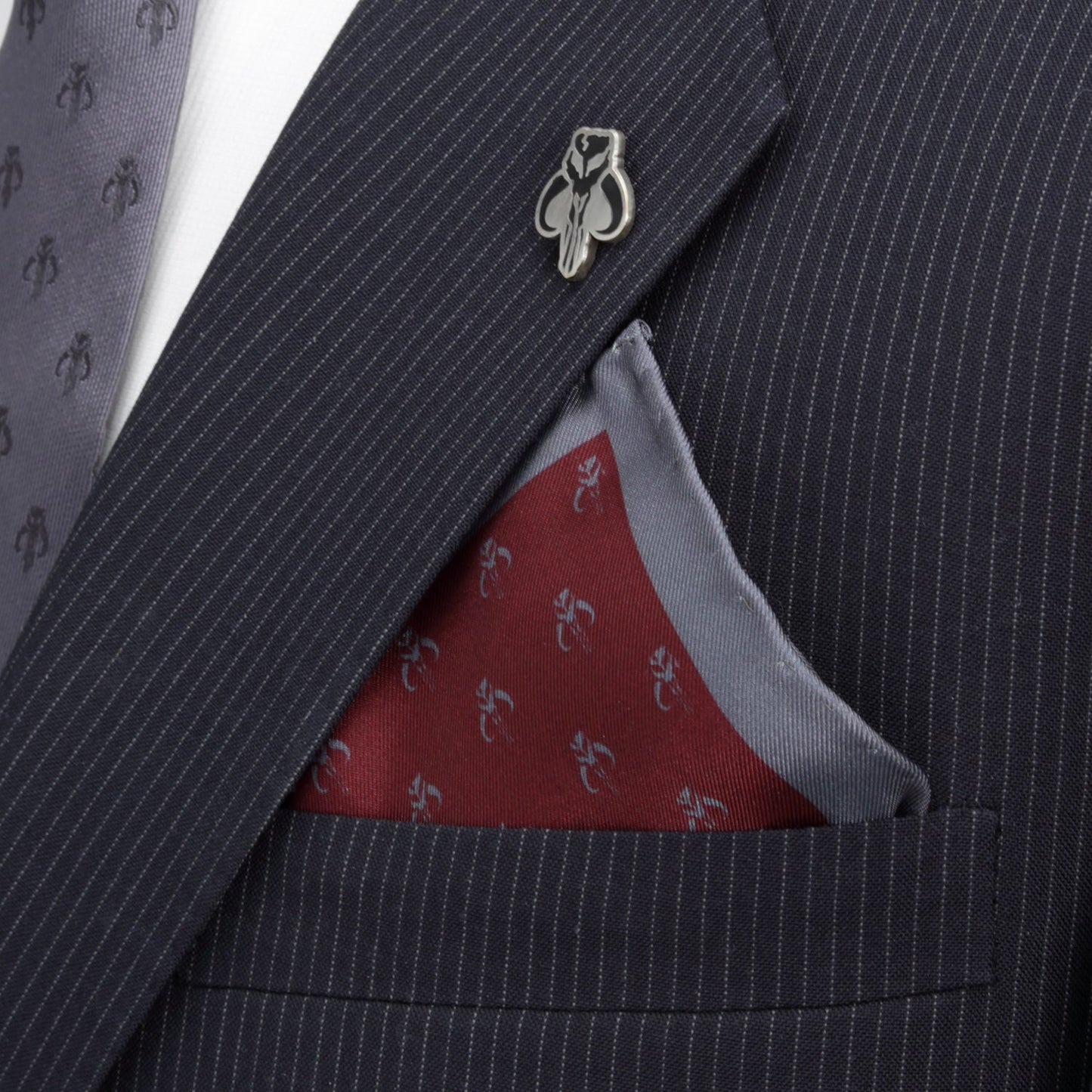 Star Wars Mandalorian Red Silk Pocket Square - My Men's Shop