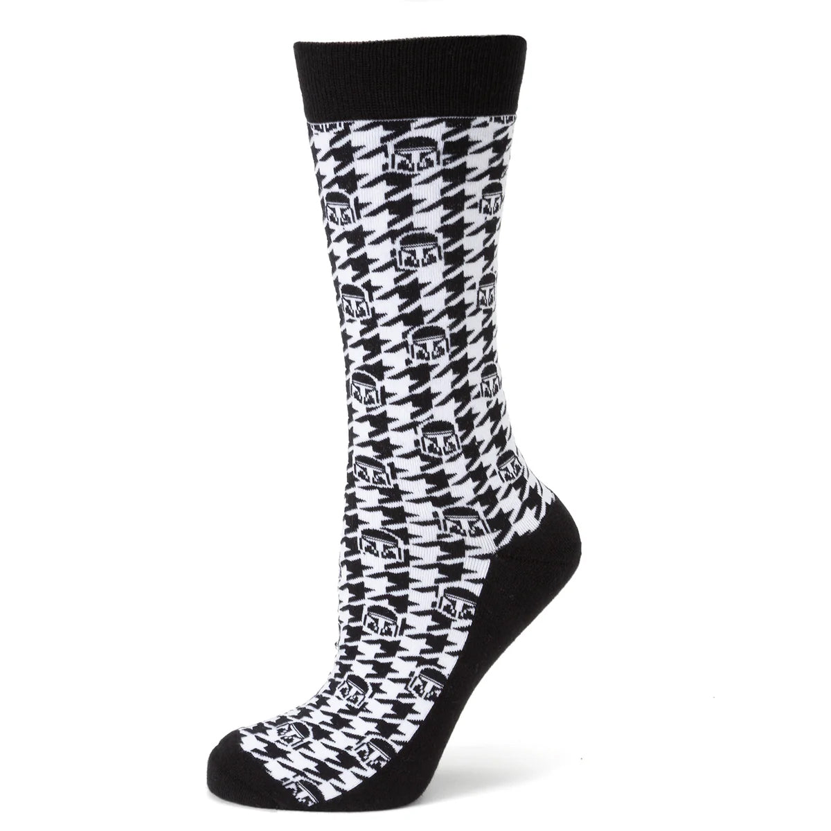 Set de regalo de calcetines de vestir y pin de solapa a cuadros pata de gallo blancos y negros de Star Wars The Mandalorian