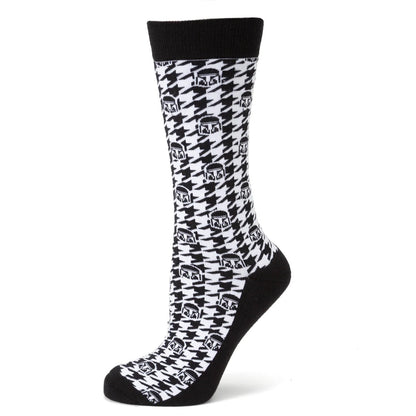 Set de regalo de calcetines de vestir y pin de solapa a cuadros pata de gallo blancos y negros de Star Wars The Mandalorian