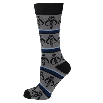Set de regalo de calcetines a rayas y pin de solapa Mythosaur de Mandalorian de Star Wars
