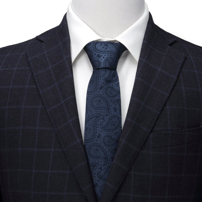Corbata Paisley Azul Marino Star Wars Mandalorian y Grogu