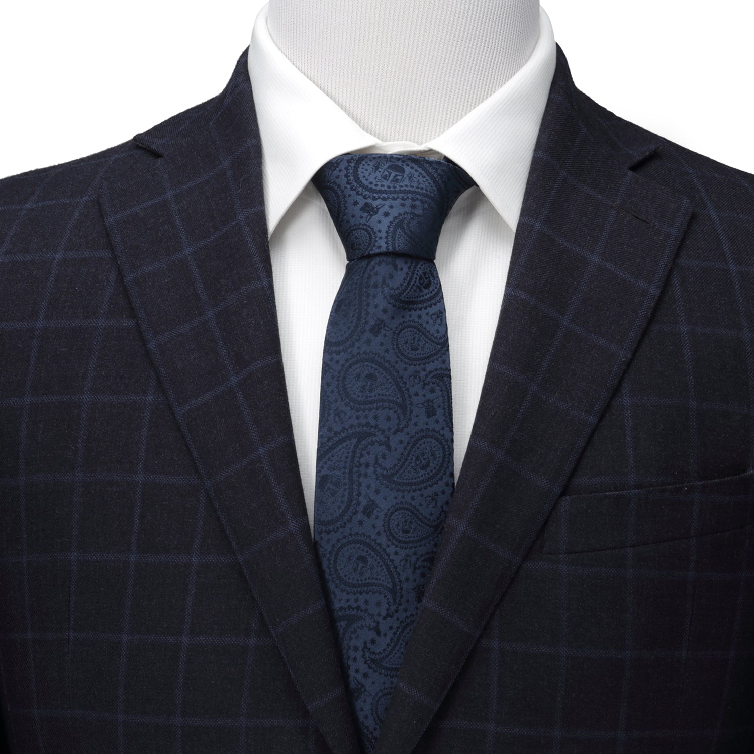 Star Wars Mandalorian and Grogu Navy Paisley Tie - My Men's Shop