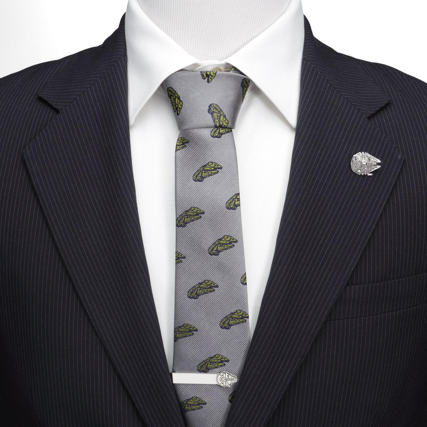 Star Wars Millennium Falcon and TIE Fighter Gray Tie - My Men's Shop