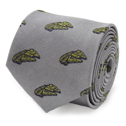 Star Wars Millennium Falcon and TIE Fighter Gray Tie - My Men's Shop