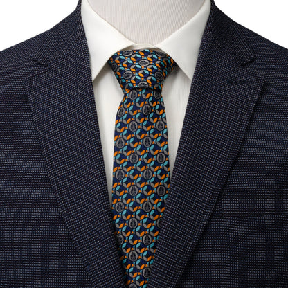 Corbata azul marino con motivo del Halcón Milenario de Star Wars