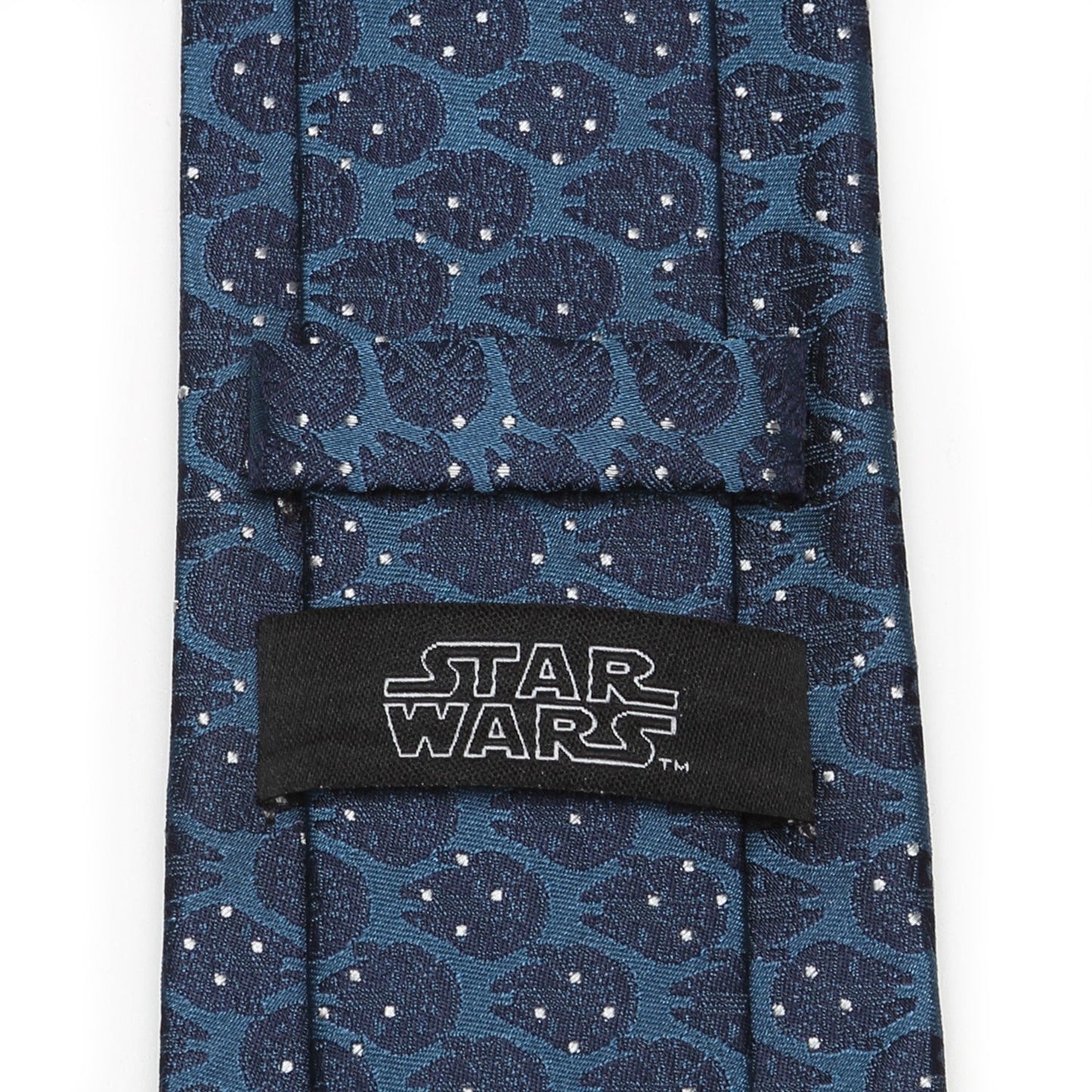 Corbata azul y blanca con puntos de Star Wars Halcón Milenario