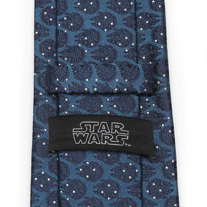 Corbata azul y blanca con puntos de Star Wars Halcón Milenario