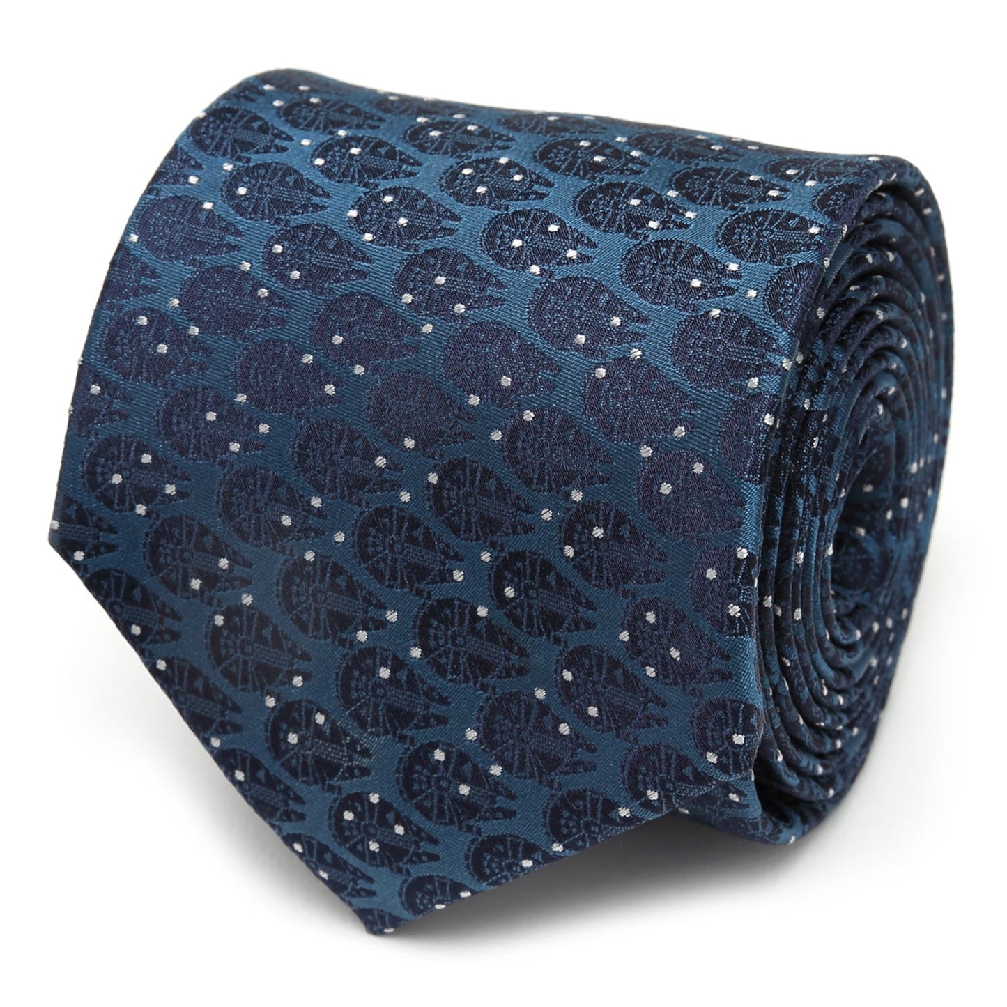 Corbata azul y blanca con puntos de Star Wars Halcón Milenario