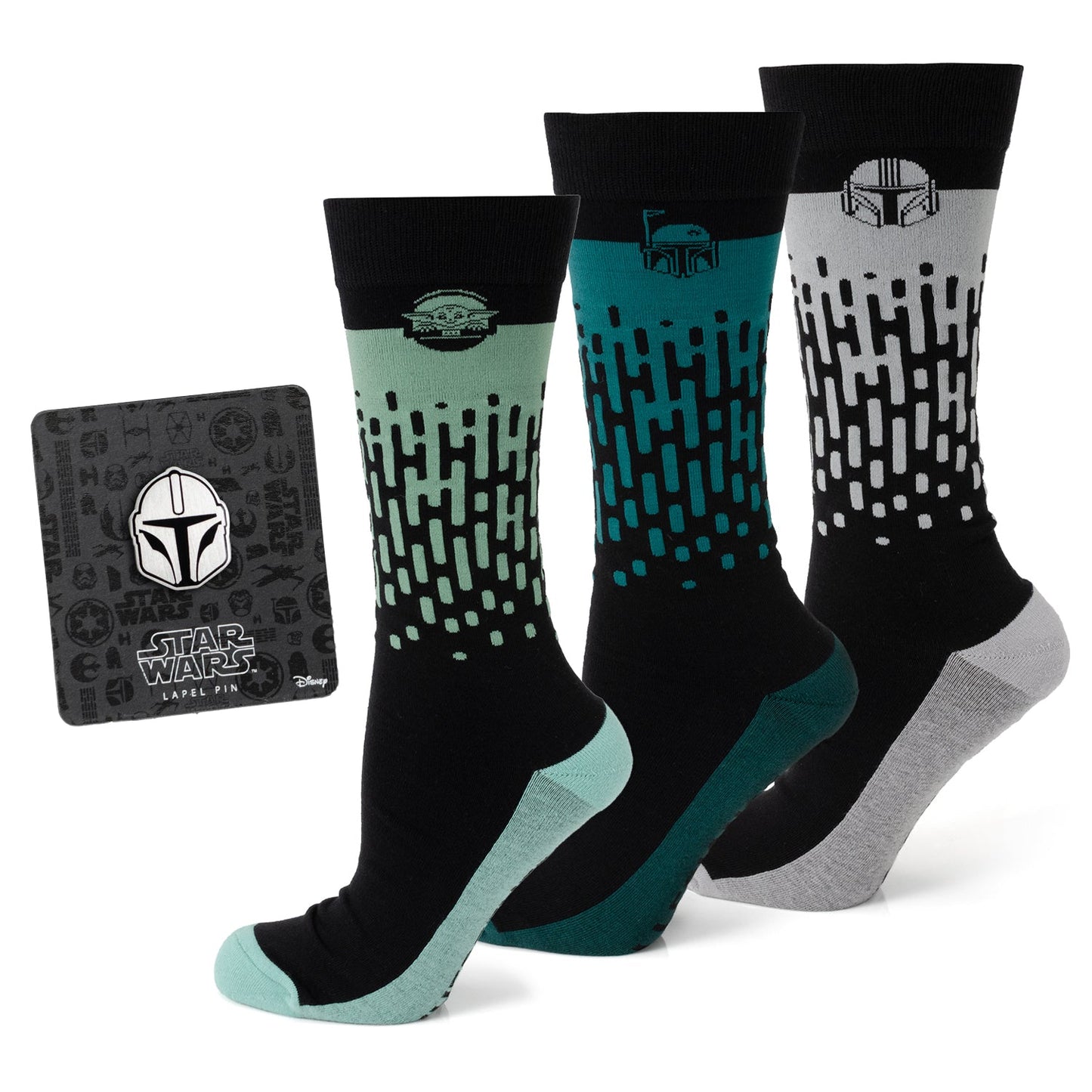 Star Wars Mandalorian 3-Pack Dress Sock and Lapel Pin Gift Set - My Men's Shop