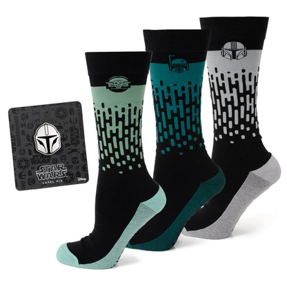 Star Wars Mandalorian 3-Pack Dress Sock and Lapel Pin Gift Set - My Men's Shop