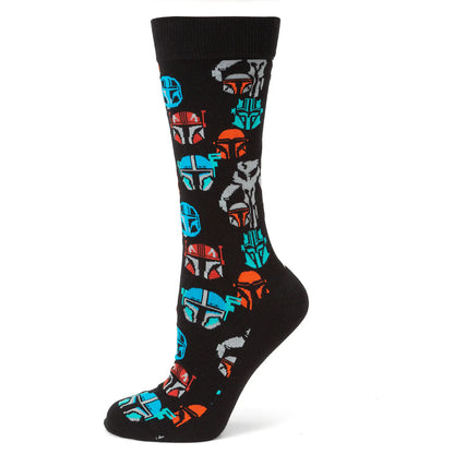 Star Wars Mandalorian and Mythosaur Multicolored Navy Dress Socks and Lapel Pin Gift Set - My Men's Shop