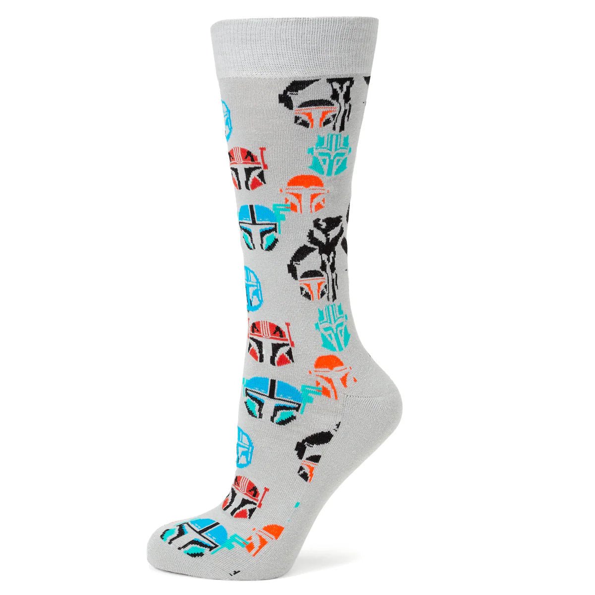 Star Wars Mandalorian and Mythosaur Multicolored Gray Dress Socks and Lapel Pin Gift Set - My Men's Shop