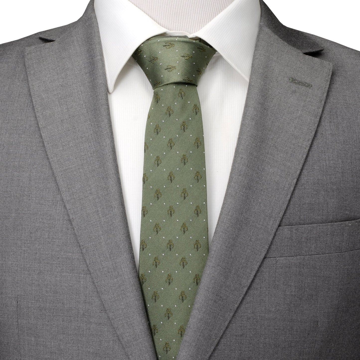 Star Wars Mandalorian Dotted Sage Green Tie - My Men's Shop