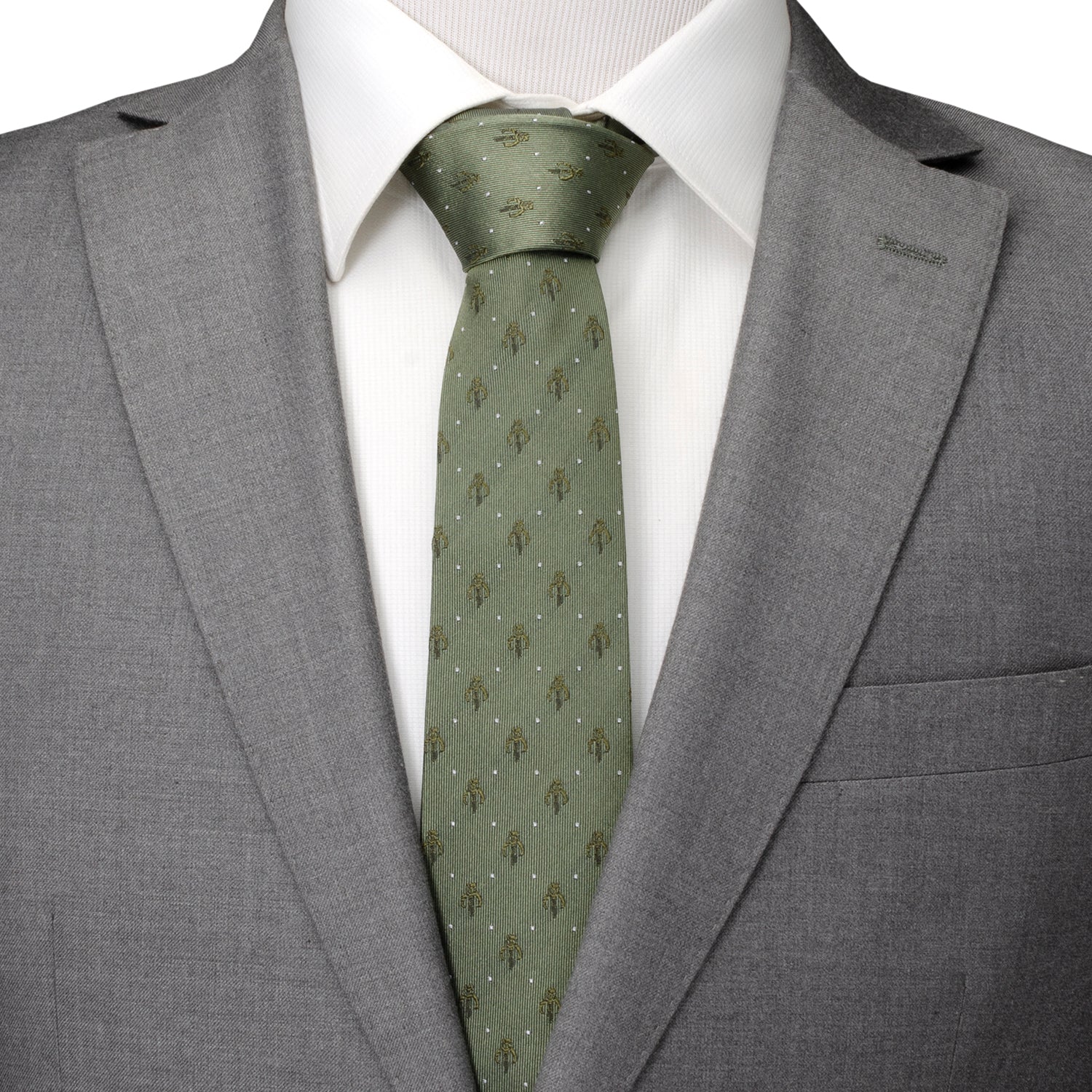 Star Wars Mandalorian Dotted Sage Green Tie - My Men's Shop
