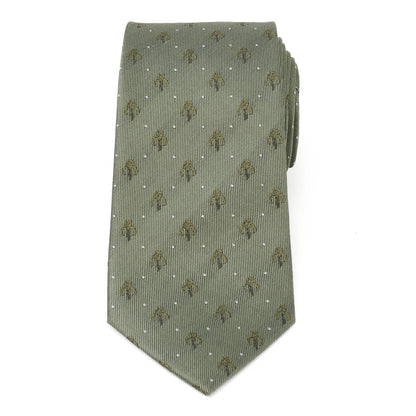 Star Wars Mandalorian Dotted Sage Green Tie - My Men's Shop