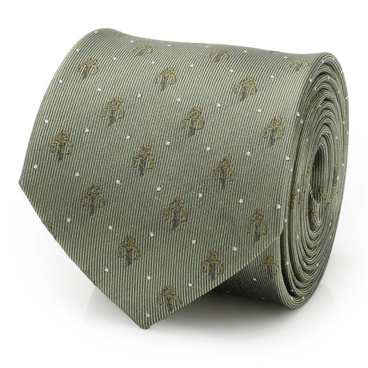 Star Wars Mandalorian Dotted Sage Green Tie - My Men's Shop