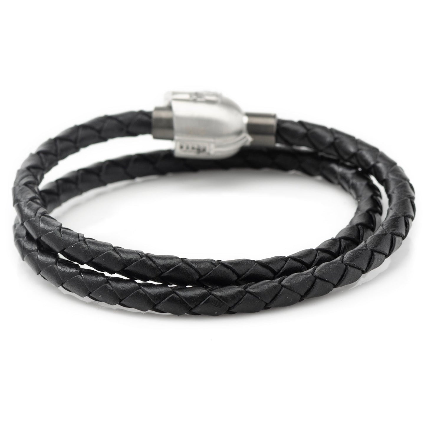 Star Wars Mandalorian Double Wrap Stainless Steel Black Bracelet