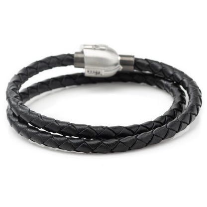 Star Wars Mandalorian Double Wrap Stainless Steel Black Bracelet - My Men's Shop