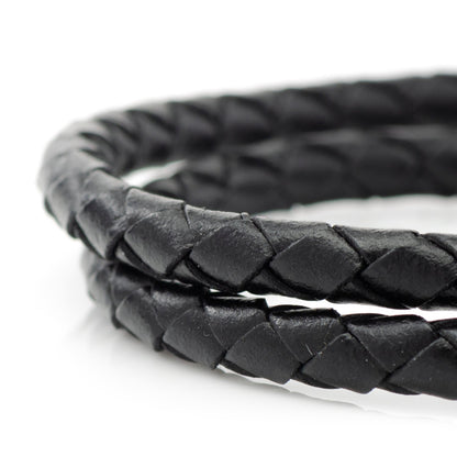 Star Wars Mandalorian Double Wrap Stainless Steel Black Bracelet
