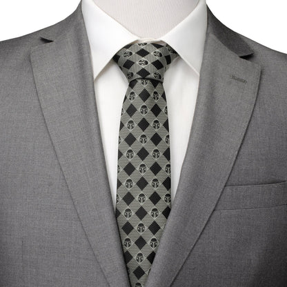 Star Wars Mandalorian Black and Gray Plaid Tie - My Men's Shop