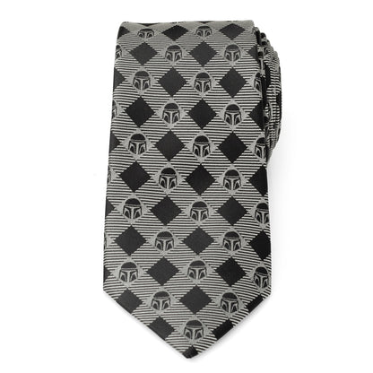 Star Wars Mandalorian Black and Gray Plaid Tie - My Men's Shop
