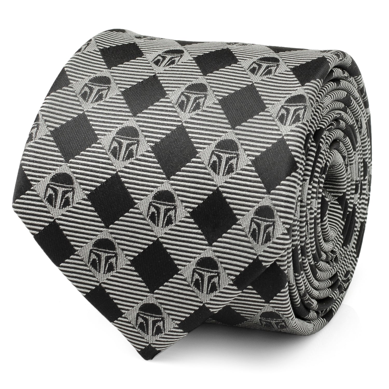 Star Wars Mandalorian Black and Gray Plaid Tie - My Men's Shop