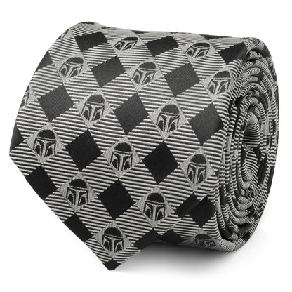 Star Wars Mandalorian Black and Gray Plaid Tie - My Men's Shop