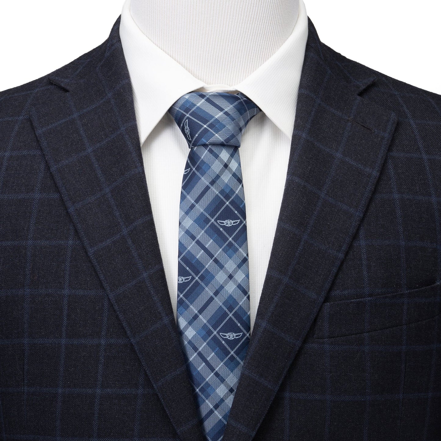 Star Wars Grogu Blue Plaid Tie - My Men's Shop