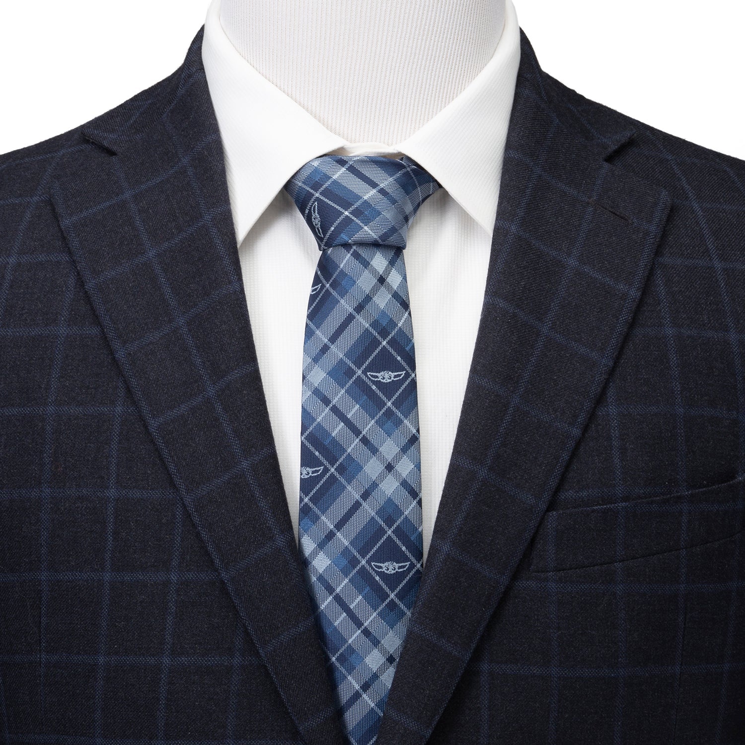 Star Wars Grogu Blue Plaid Tie - My Men's Shop