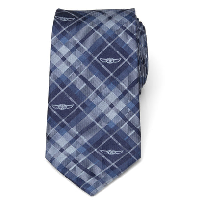 Corbata a cuadros azul de Grogu de Star Wars