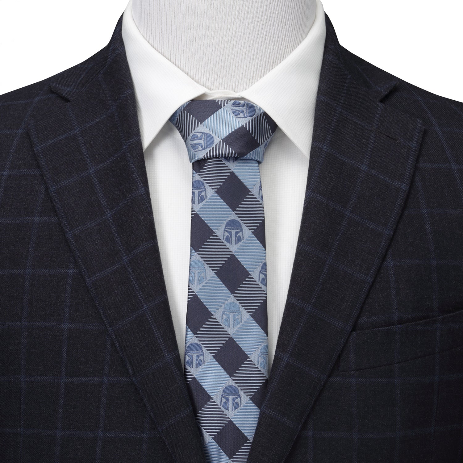 Star Wars Mandalorian Blue and Black Plaid Tie - My Men's Shop