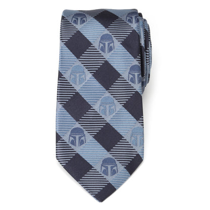 Star Wars Mandalorian Blue and Black Plaid Tie - My Men's Shop